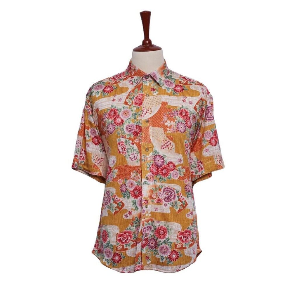 Mens Hawaiian Shirt Button Up Multicolor Floral Short Sleeve Casual Beach XL